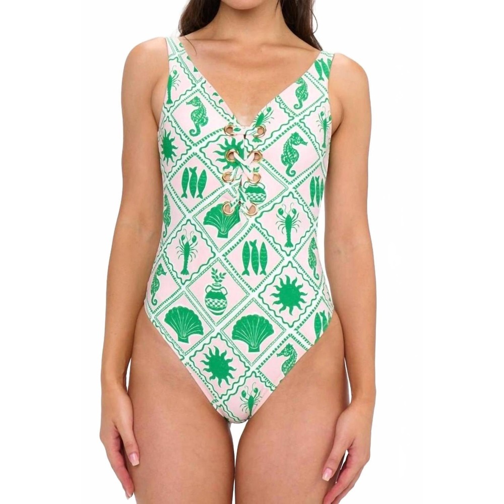 Show me your mumu Green Kauai One Piece Swimsuit